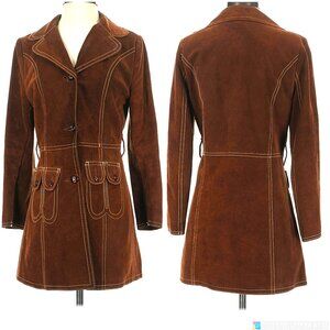 Vintage Gassy Jack Suede Coat Button Down Brown